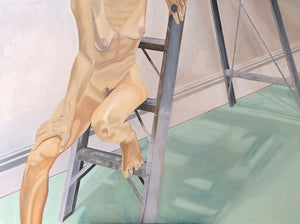 After Philip Pearlstein's "Female Model on Ladder (1976)"