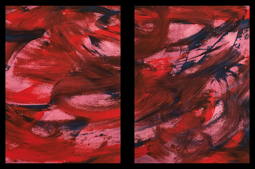 Diptych:  Blue Red No. 19