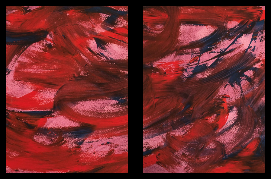 Diptych:  Blue Red No. 19